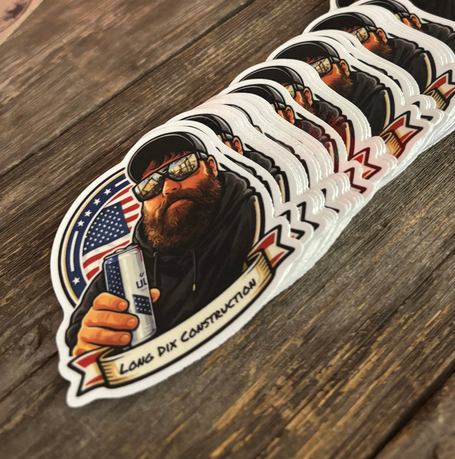 6 Long Dix Construction Stickers